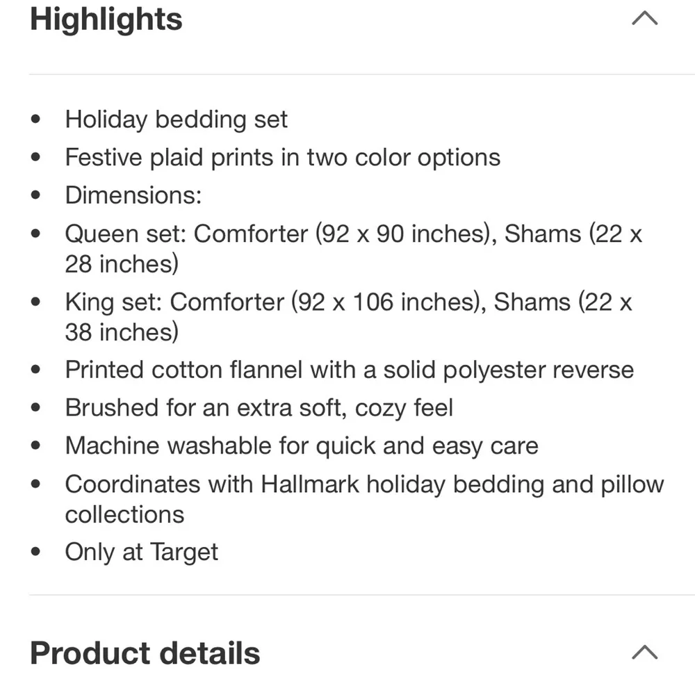 Hallmark King Flannel Plaid Comforter Set. Red